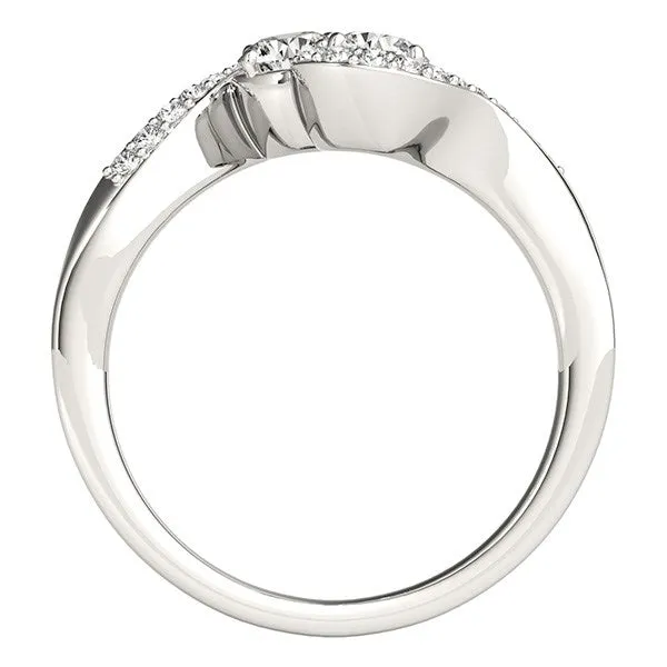 14k White Gold Curved Band Style Two Diamond Ring 58 cttw MayaMila Rings
