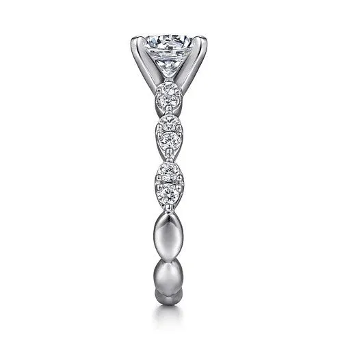 14K White Gold Round Diamond Engagement Ring GABRIEL CO Rings