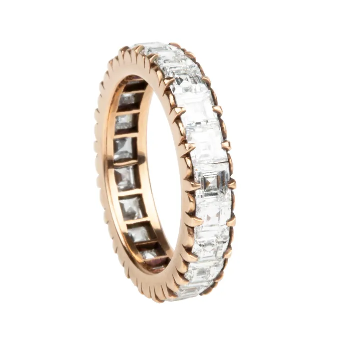 Bell Bird Rings Bell Bird Scalloped Cutdown Carr Cut Diamond Eternity Band