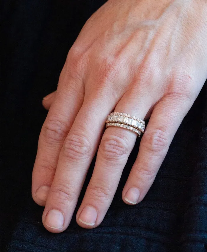 Bell Bird Rings Bell Bird Scalloped Cutdown Carr Cut Diamond Eternity Band
