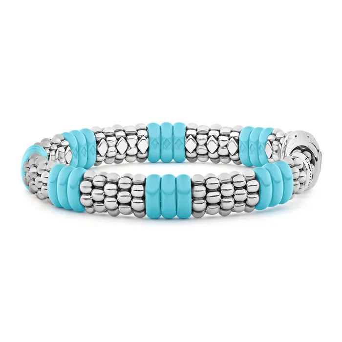 Blue Caviar Ceramic Caviar Beaded Bracelet 9mm LAGOS Bracelets