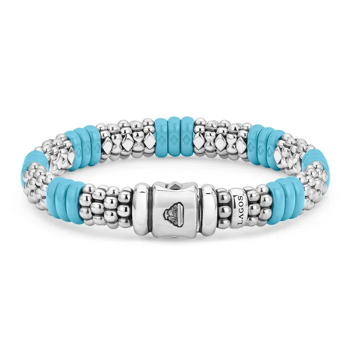 Blue Caviar Ceramic Caviar Beaded Bracelet 9mm LAGOS Bracelets