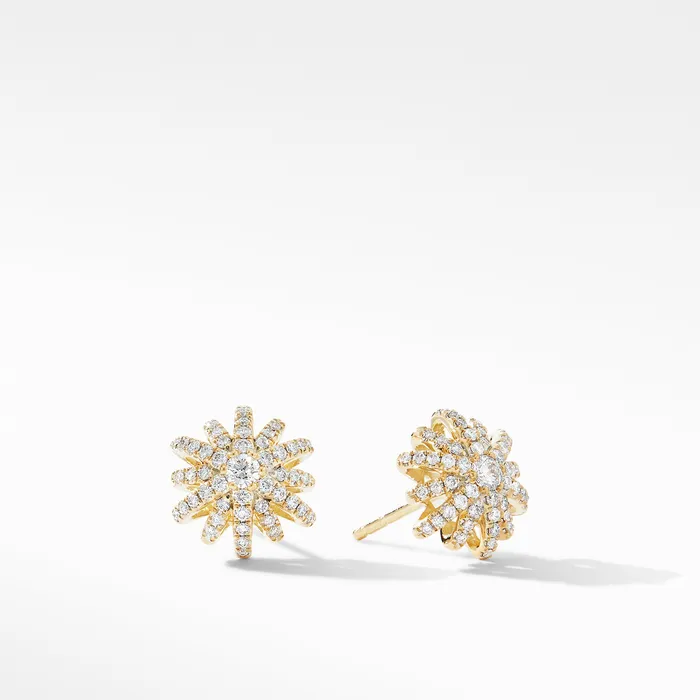 Earrings David Yurman Starburst Stud Earrings in 18K Yellow Gold with Diamonds 117mm