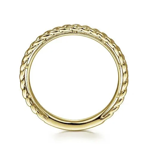 GABRIEL CO Rings 14K Yellow Gold Braided Stackable Ring