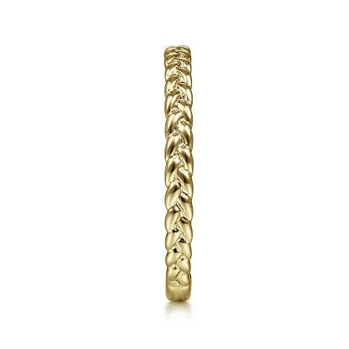 GABRIEL CO Rings 14K Yellow Gold Braided Stackable Ring