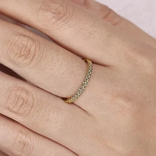 GABRIEL CO Rings 14K Yellow Gold Braided Stackable Ring