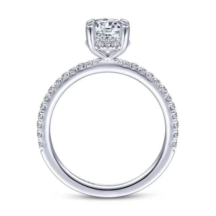 GABRIEL CO Rings Hart 14K White Gold Hidden Halo Oval Diamond Engagement Ring Setting Only GABRIEL CO Rings Hart 14K White Gold Hidden Halo Oval Diamond Engagement Ring Setting Only