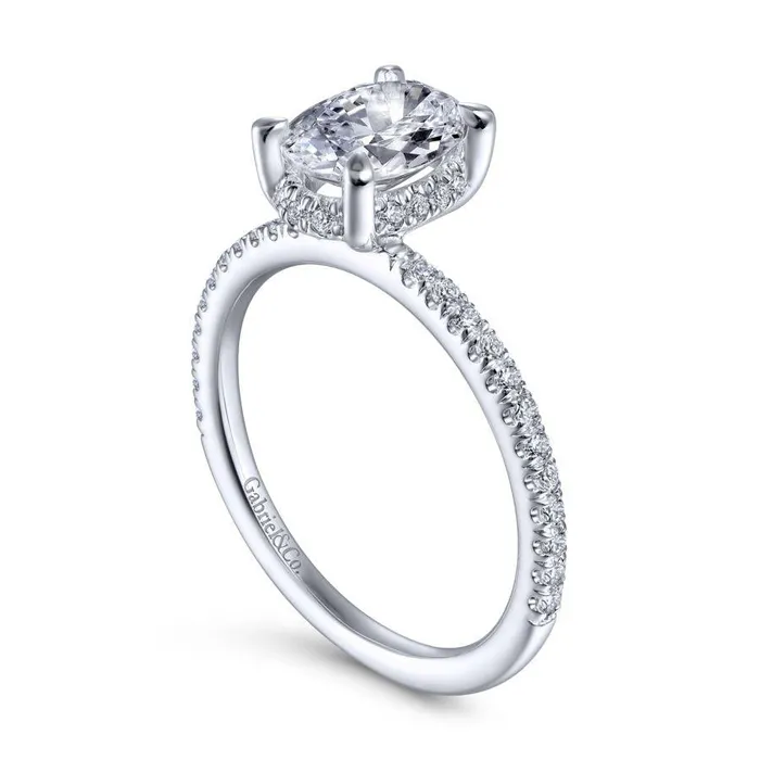 GABRIEL CO Rings Hart 14K White Gold Hidden Halo Oval Diamond Engagement Ring Setting Only GABRIEL CO Rings Hart 14K White Gold Hidden Halo Oval Diamond Engagement Ring Setting Only