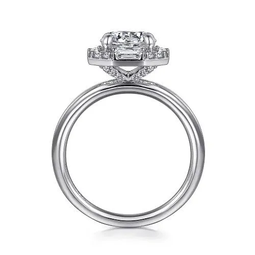 GABRIEL CO Rings Seina 14K White Gold Round Hidden Halo Diamond Engagement Ring Setting Only GABRIEL CO Rings Seina 14K White Gold Round Hidden Halo Diamond Engagement Ring Setting Only