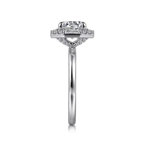 GABRIEL CO Rings Seina 14K White Gold Round Hidden Halo Diamond Engagement Ring Setting Only GABRIEL CO Rings Seina 14K White Gold Round Hidden Halo Diamond Engagement Ring Setting Only