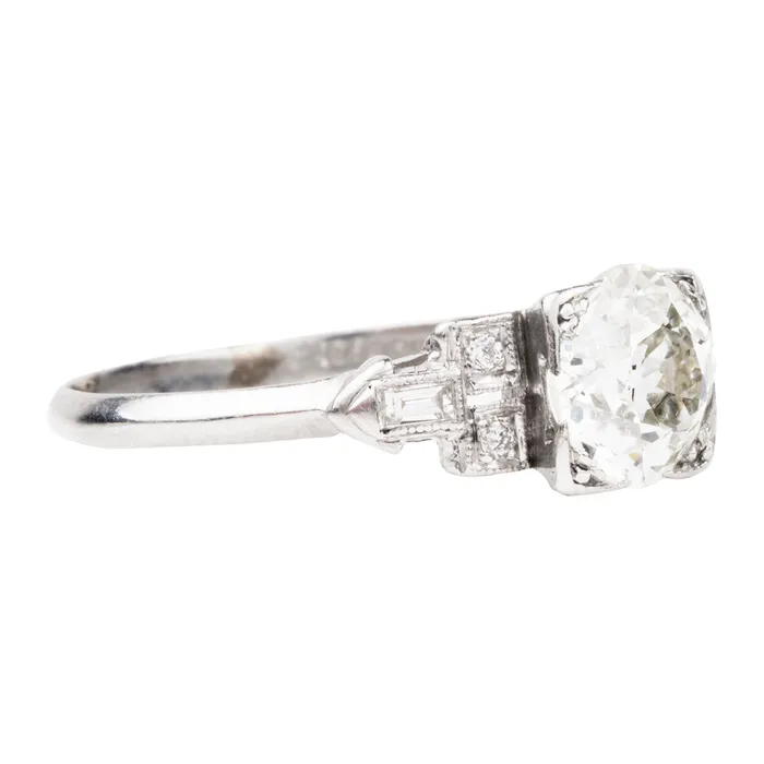 Rings Bell Bird Antiques Edwardian Era Old Mine Cut Diamond Ring