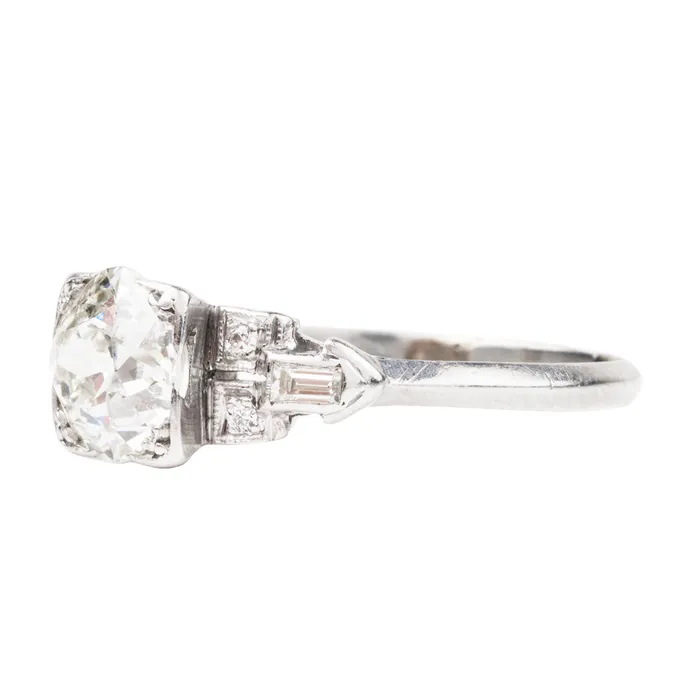 Rings Bell Bird Antiques Edwardian Era Old Mine Cut Diamond Ring