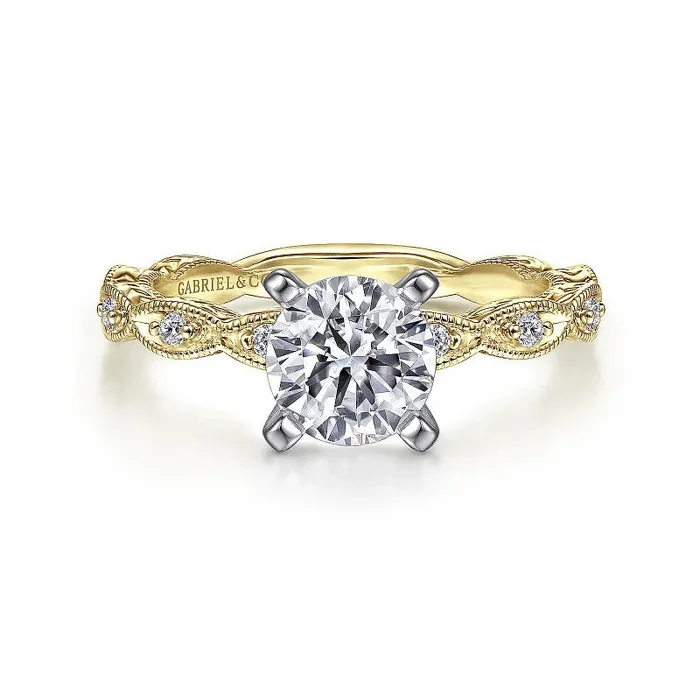 Sadie 14K Yellow Gold Round Diamond Engagement Ring GABRIEL CO Rings
