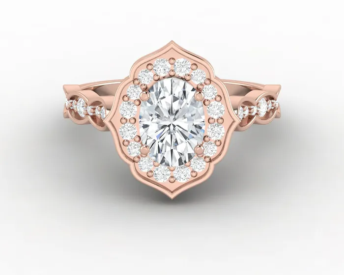 Sapheena Jewelry Rings Cecelia 075 Ct Oval Cut Moissanite Engagement Ring