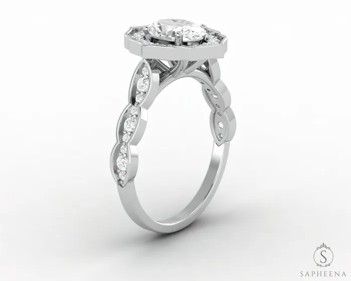 Sapheena Jewelry Rings Cecelia 075 Ct Oval Cut Moissanite Engagement Ring