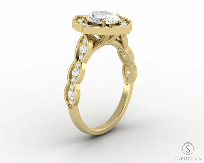 Sapheena Jewelry Rings Cecelia 075 Ct Oval Cut Moissanite Engagement Ring