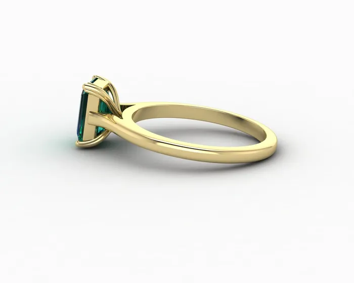 Sapheena Jewelry Rings Lilian 125 Ct Solitaire Emerald Cut Green Emerald Engagement Ring
