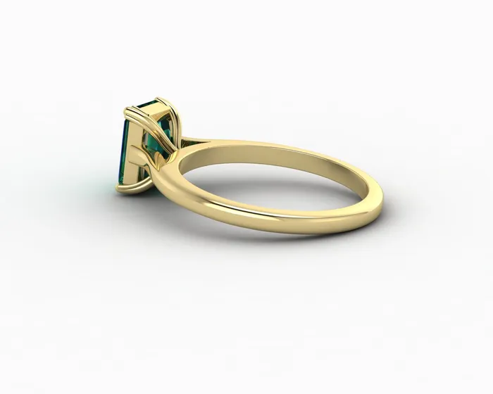 Sapheena Jewelry Rings Lilian 125 Ct Solitaire Emerald Cut Green Emerald Engagement Ring