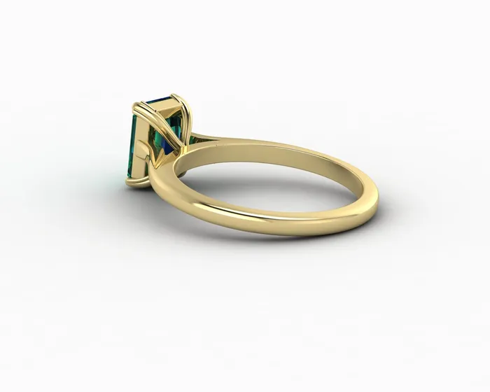 Sapheena Jewelry Rings Lilian 125 Ct Solitaire Emerald Cut Green Emerald Engagement Ring