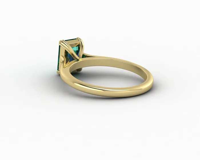 Sapheena Jewelry Rings Lilian 125 Ct Solitaire Emerald Cut Green Emerald Engagement Ring