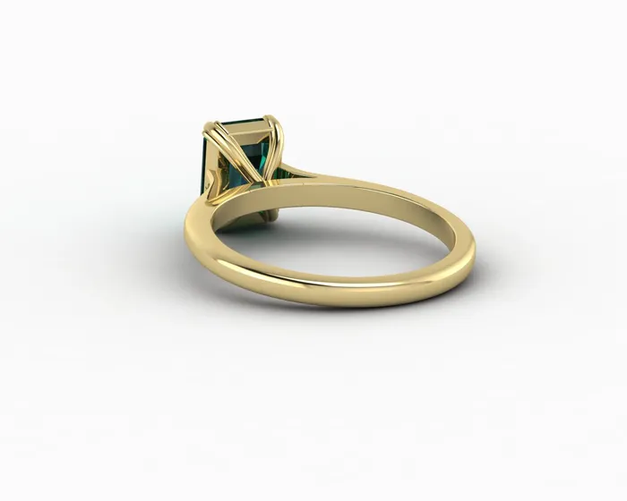 Sapheena Jewelry Rings Lilian 125 Ct Solitaire Emerald Cut Green Emerald Engagement Ring
