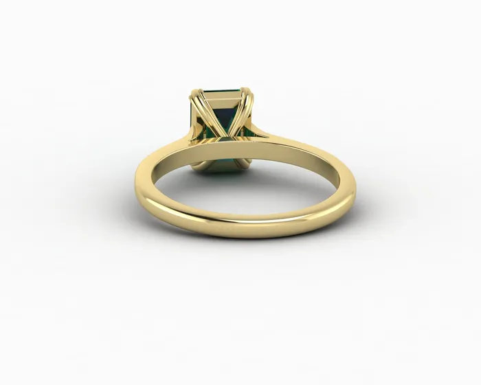 Sapheena Jewelry Rings Lilian 125 Ct Solitaire Emerald Cut Green Emerald Engagement Ring