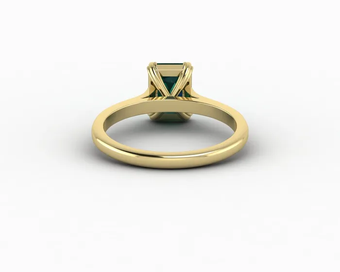 Sapheena Jewelry Rings Lilian 125 Ct Solitaire Emerald Cut Green Emerald Engagement Ring