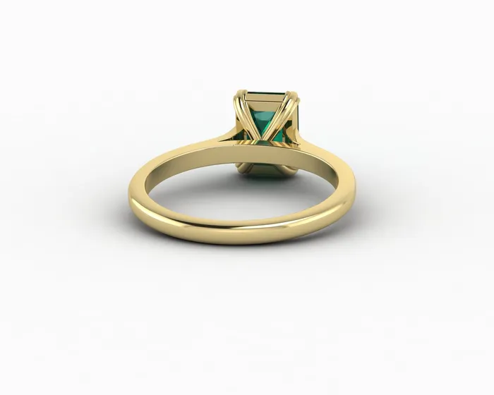 Sapheena Jewelry Rings Lilian 125 Ct Solitaire Emerald Cut Green Emerald Engagement Ring