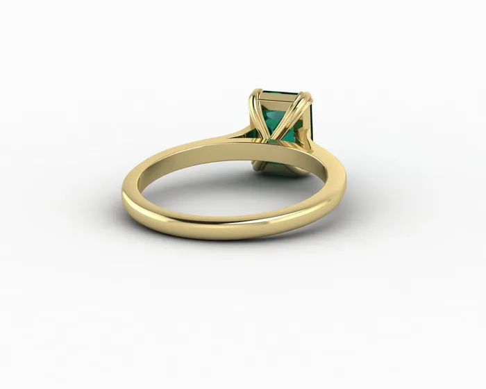 Sapheena Jewelry Rings Lilian 125 Ct Solitaire Emerald Cut Green Emerald Engagement Ring