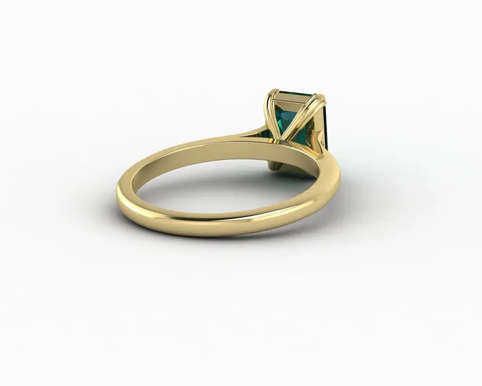 Sapheena Jewelry Rings Lilian 125 Ct Solitaire Emerald Cut Green Emerald Engagement Ring