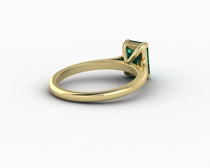 Sapheena Jewelry Rings Lilian 125 Ct Solitaire Emerald Cut Green Emerald Engagement Ring