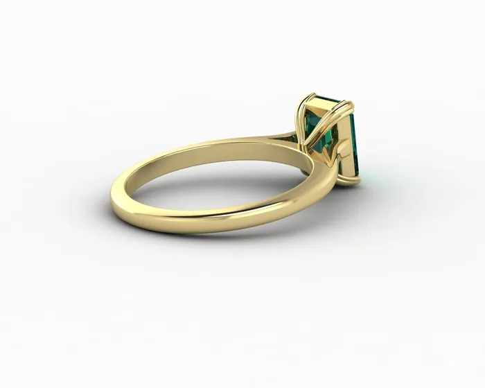 Sapheena Jewelry Rings Lilian 125 Ct Solitaire Emerald Cut Green Emerald Engagement Ring