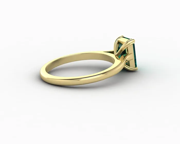 Sapheena Jewelry Rings Lilian 125 Ct Solitaire Emerald Cut Green Emerald Engagement Ring