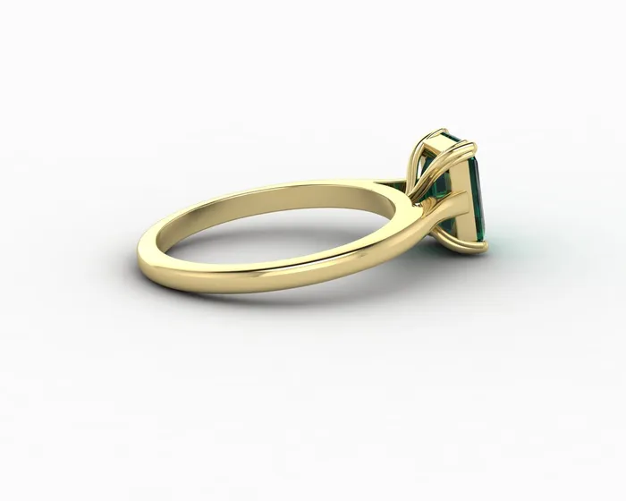 Sapheena Jewelry Rings Lilian 125 Ct Solitaire Emerald Cut Green Emerald Engagement Ring