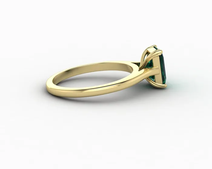 Sapheena Jewelry Rings Lilian 125 Ct Solitaire Emerald Cut Green Emerald Engagement Ring