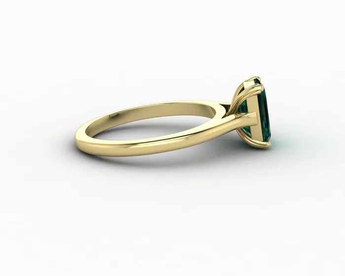 Sapheena Jewelry Rings Lilian 125 Ct Solitaire Emerald Cut Green Emerald Engagement Ring