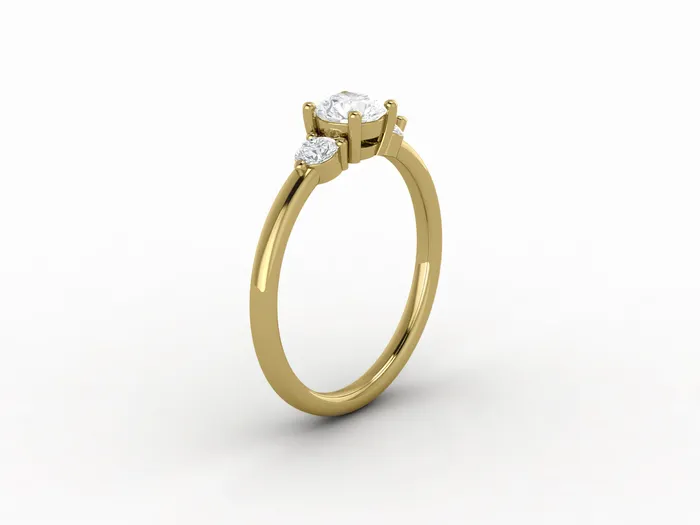 Sapheena Jewelry Rings Orion Three Stone 05 Ct Round Cut Engagement Ring