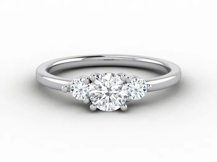 Sapheena Jewelry Rings Orion Three Stone 05 Ct Round Cut Engagement Ring