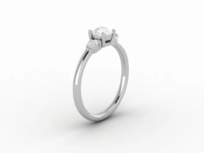 Sapheena Jewelry Rings Orion Three Stone 05 Ct Round Cut Engagement Ring