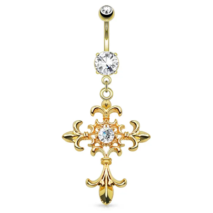 She Ate Rings Raven Cross Belly Ring