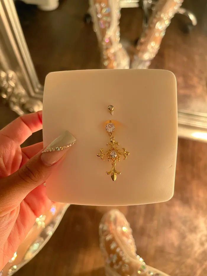 She Ate Rings Raven Cross Belly Ring