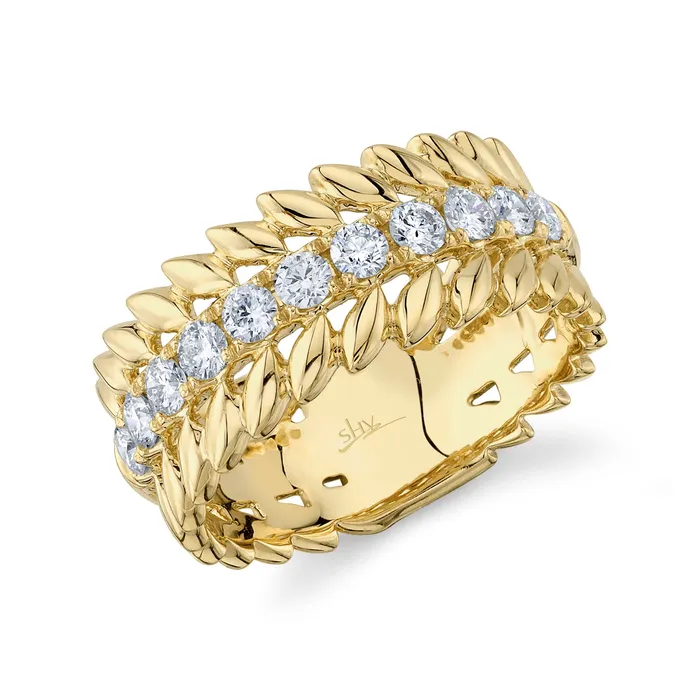 SHY CREATION Rings Diamond Pav Wreath Band