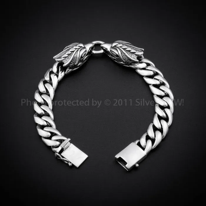 silverwow Bracelets Eagle Head Bracelet 925 Solid Sterling Silver