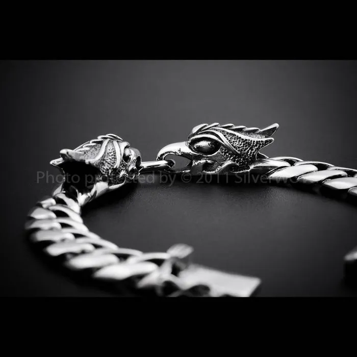 silverwow Bracelets Eagle Head Bracelet 925 Solid Sterling Silver