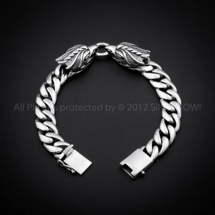 silverwow Bracelets Eagle Head Bracelet 925 Solid Sterling Silver