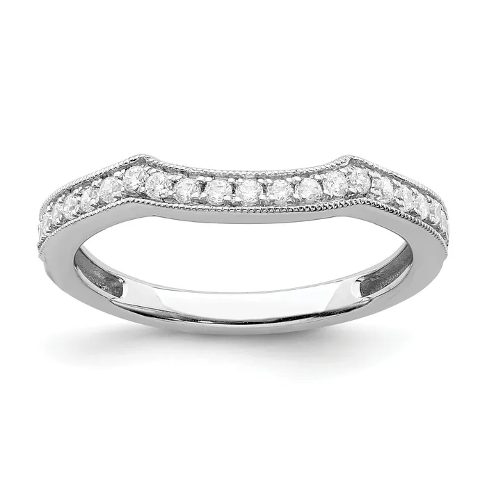 012ct CZ Solid Real 14k White Polish Matching Wedding Wedding Band Ring Goldia Rings