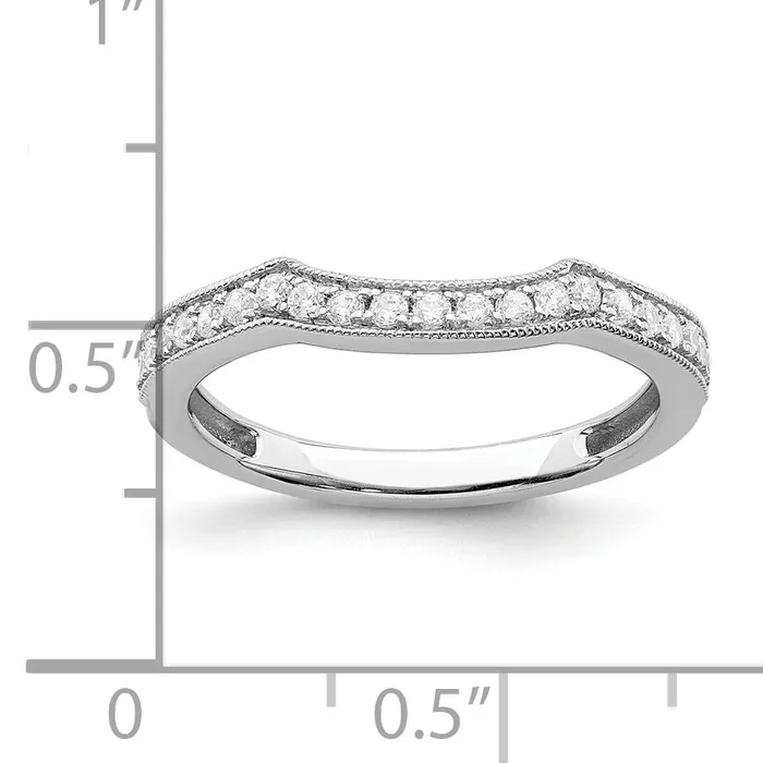 012ct CZ Solid Real 14k White Polish Matching Wedding Wedding Band Ring Goldia Rings