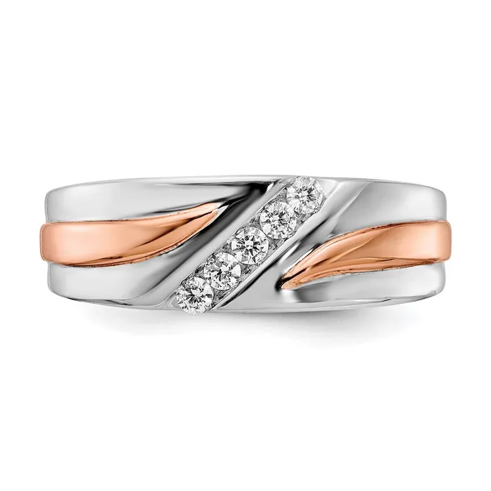 020ct CZ Solid Real 14k White Rose Gold Wedding Band Ring Goldia Rings
