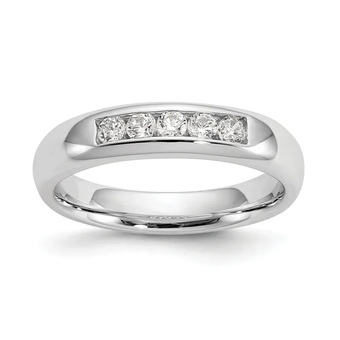 025ct CZ Solid Real 14K White Gold 5Stone Channel Wedding Band Ring Goldia Rings 025ct CZ Solid Real 14K White Gold 5Stone Channel Wedding Band Ring Goldia Rings