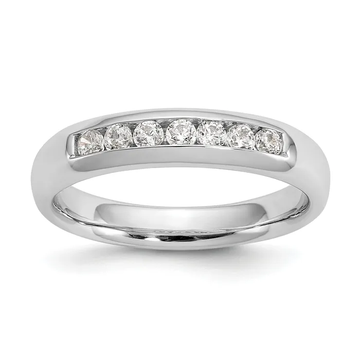 027ct CZ Solid Real 14K White Gold 7Stone Channel Wedding Band Ring Goldia Rings 027ct CZ Solid Real 14K White Gold 7Stone Channel Wedding Band Ring Goldia Rings